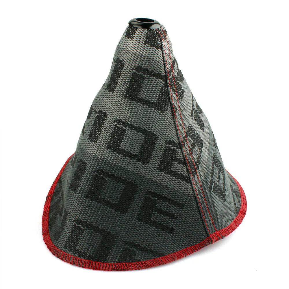 Canvas dust cover for Bride and Recaro bucket seats shown in black and red colour options.