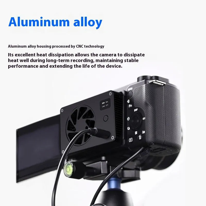 Black aluminium smart cooling radiator fan with multiple fins measuring 89mm x 52mm