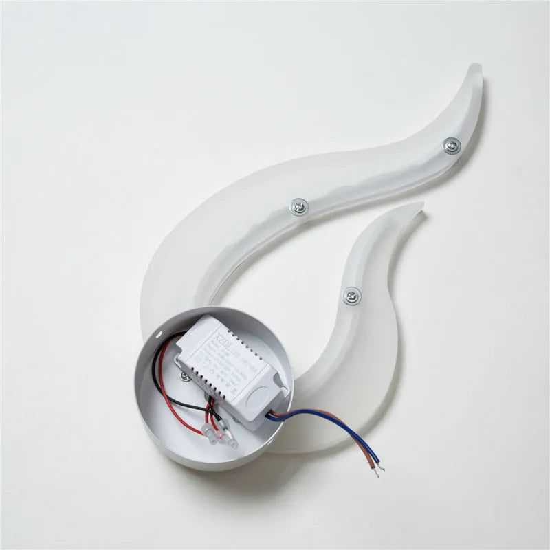 Flame model LED stairway corridor light fixture with matte white finish and acrylic shade on ceiling