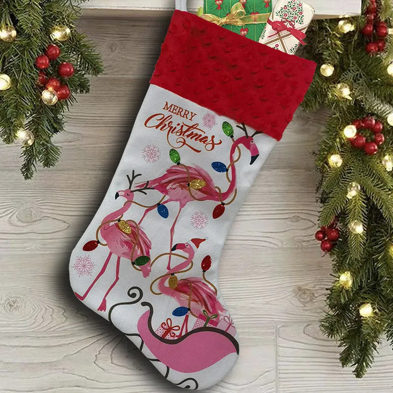 Cloth Christmas stocking decoration pendant in American style measuring 46x28cm