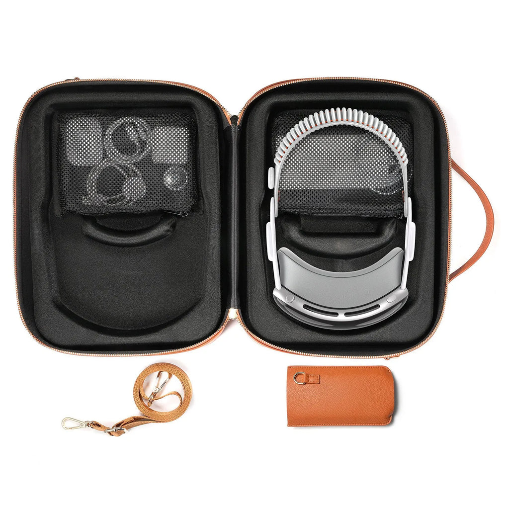 MR glasses storage box for Apple Vision Pro in black superfiber construction