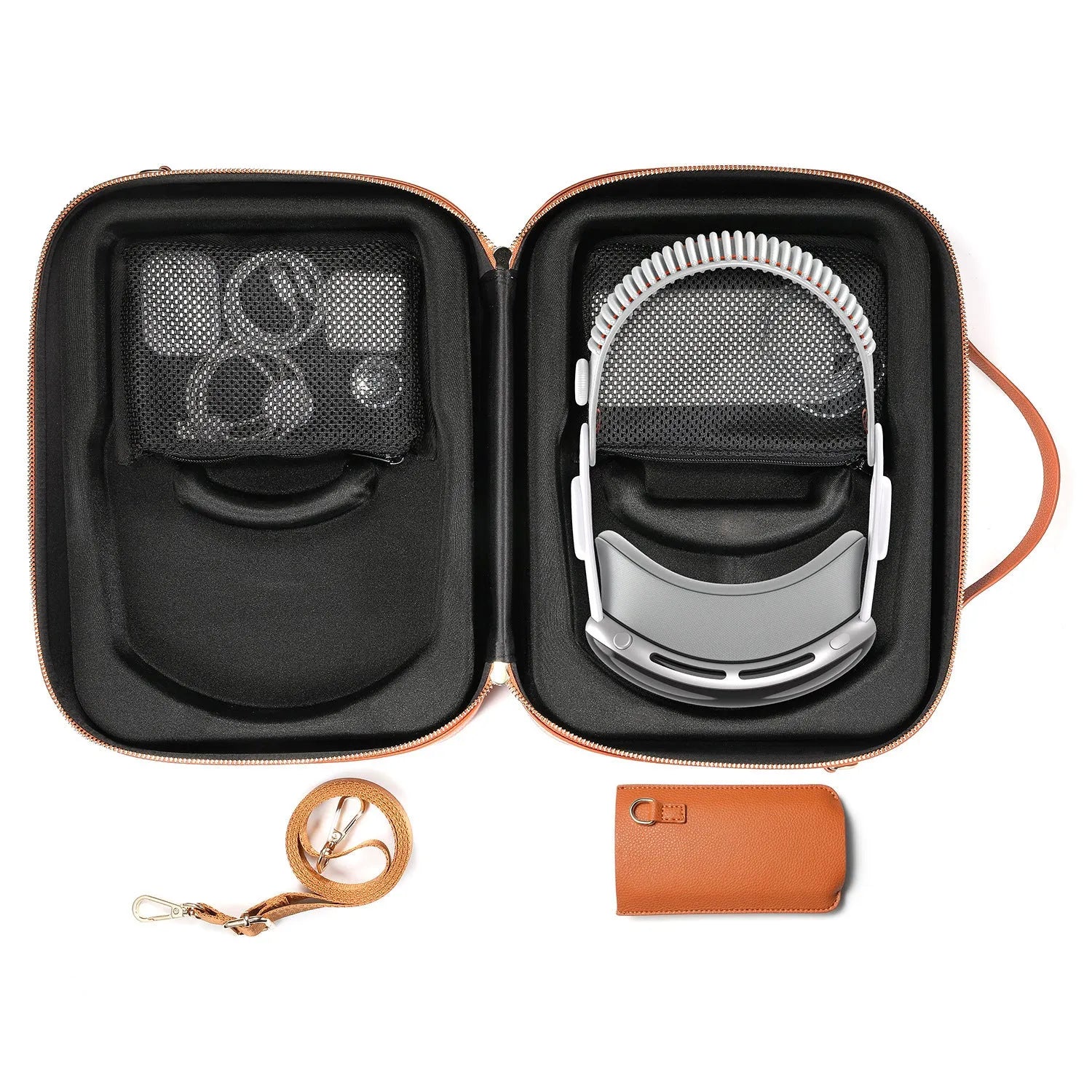 MR glasses storage box for Apple Vision Pro in black superfiber construction