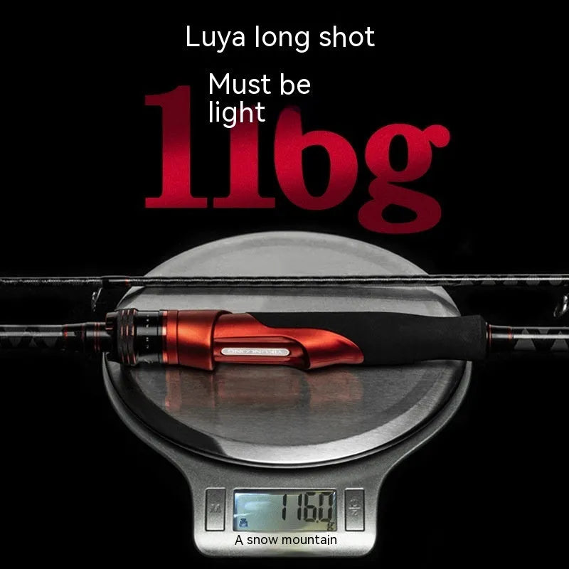 Carbon ultralight fishing rod with straight handle and cross carbon cloth construction for lure fishing