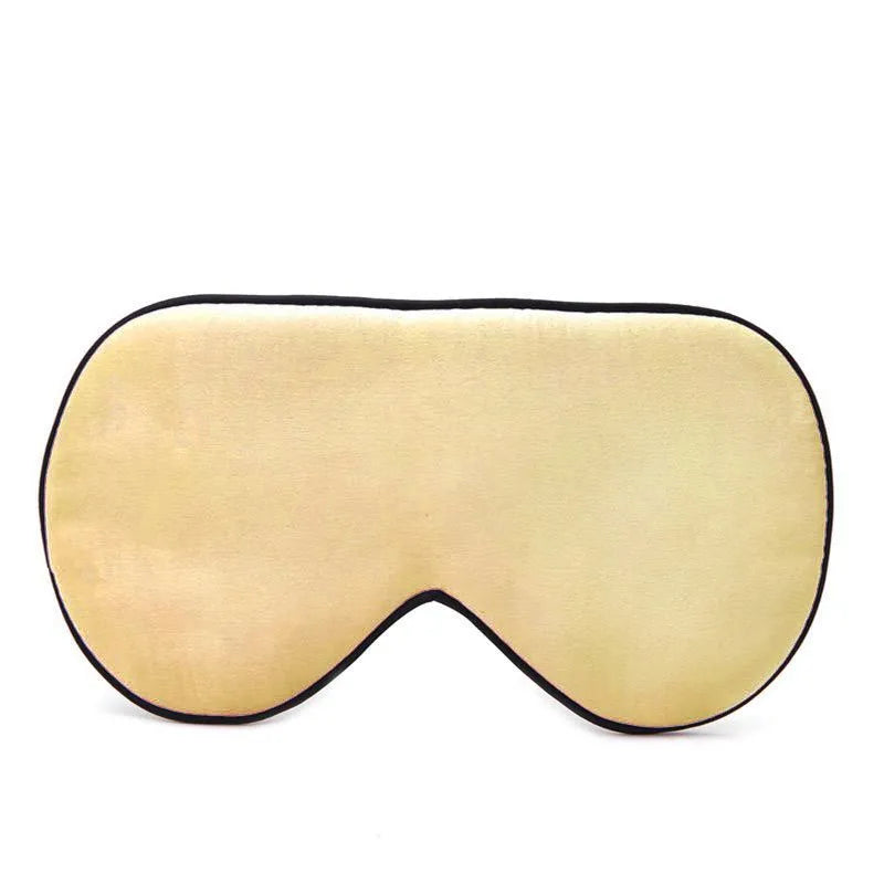Double-sided mulberry silk eye mask in multiple colour options showing embroidered printed design