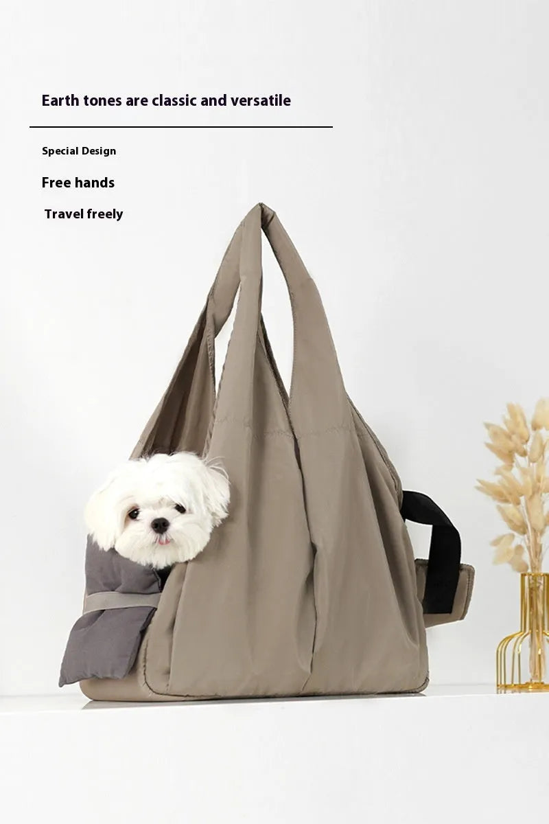 Medium apricot cloth pet summer handbag carrier for small dogs and cats
