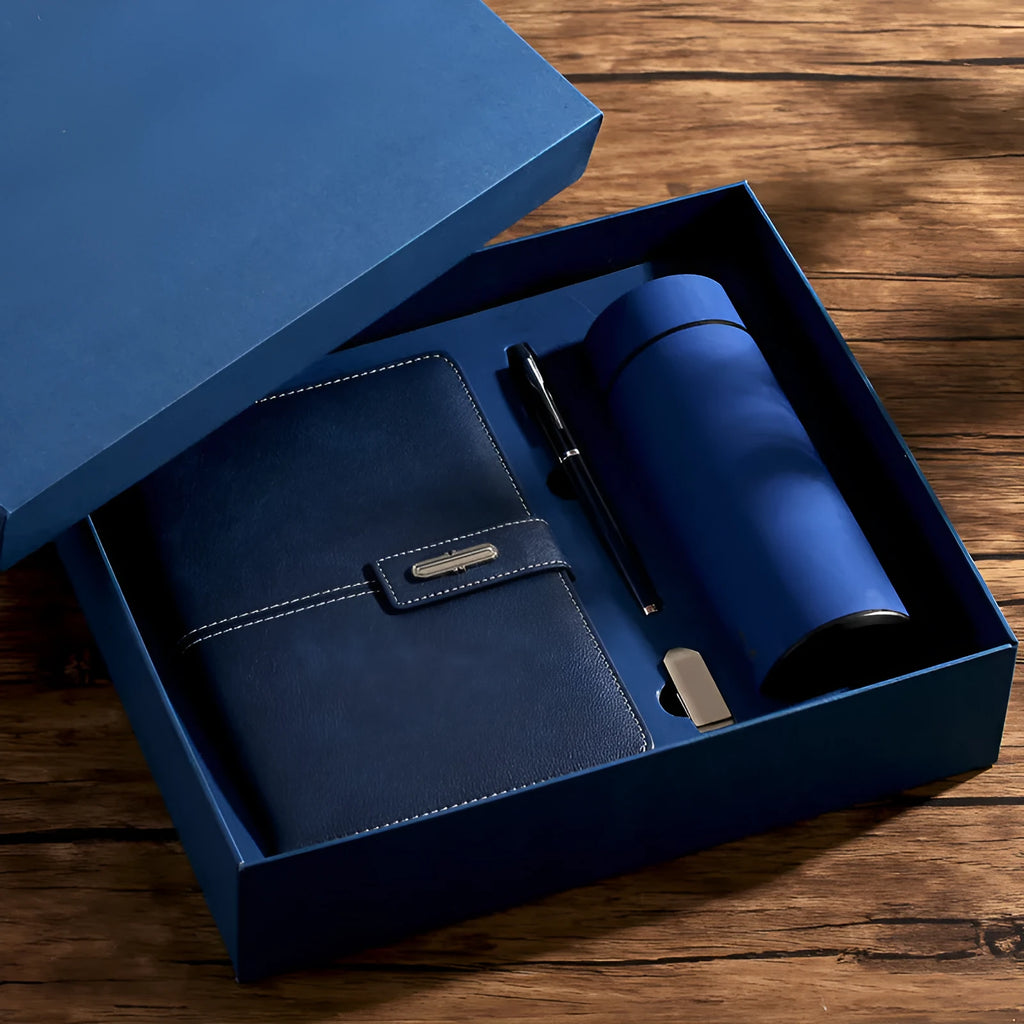 A5 notebook with PU leather cover in multiple colour options including red, green, blue and black