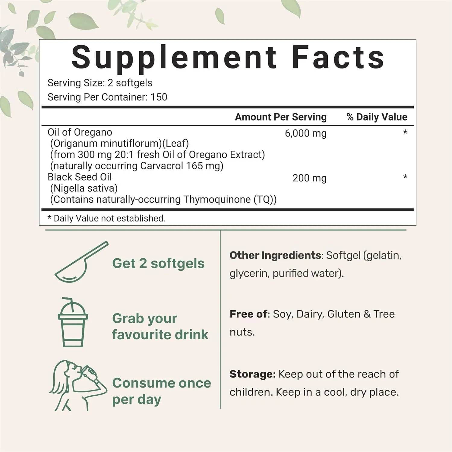 Butter Black Seed Oil Soft Capsules bottle showing vegetarian softgels for adult supplementation.