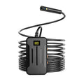 F300 wireless endoscope with dual 5.5mm and 8mm cameras, magnet, hook, and 20m cable on a smartphone display.