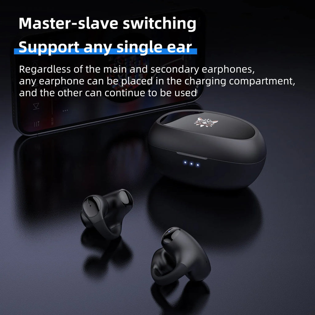 T306 black and white Bluetooth wireless sports gaming headset with ear hook design