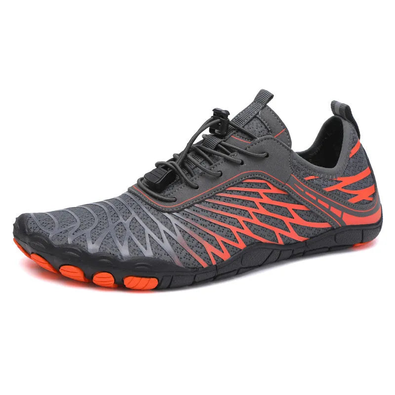 Breathable casual sports shoes with lace-up front and non-slip rubber outsole