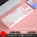 87-key hot-swappable mechanical gaming keyboard with dual-colour keycaps and metal frame