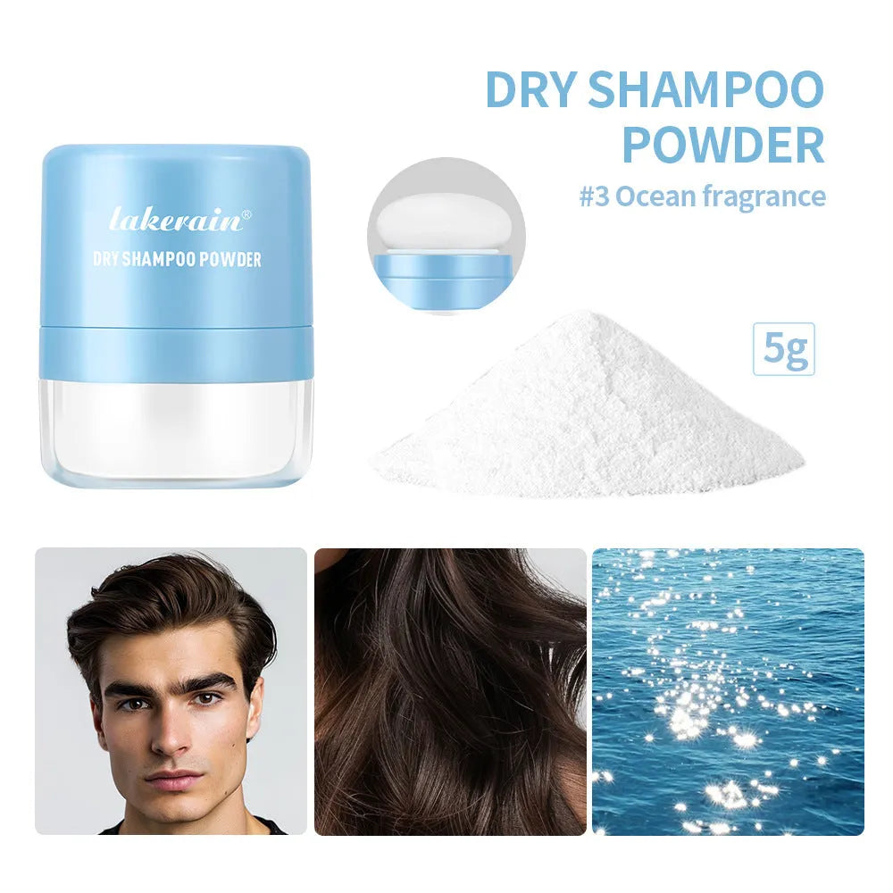5g hair dry cleaning booster powder kit with sponge applicator, headband, and mirror