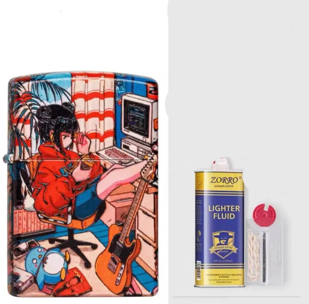 Windproof kerosene lighter with pure copper case and grinding wheel ignition mechanism