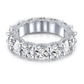 S925 sterling silver row diamond ring for women with inlaid zircon, geometric round design, sizes No 6 to No 8