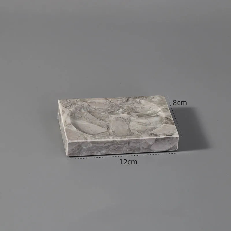 Marble bathroom toilet set with Bawang flower pattern including 16 pieces such as tissue boxes, lotion bottles, soap dishes, trays