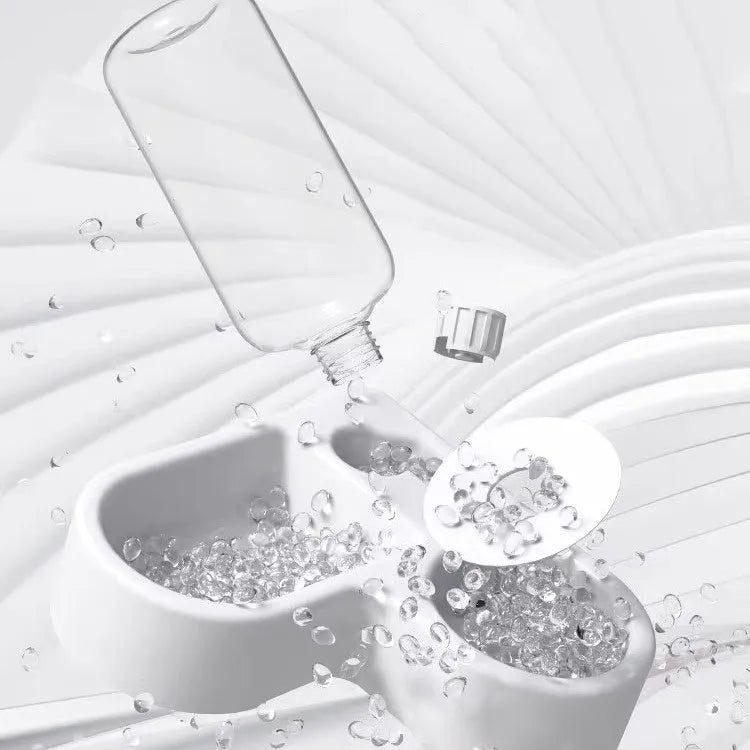 White pet water fountain with four flow modes for cats and dogs