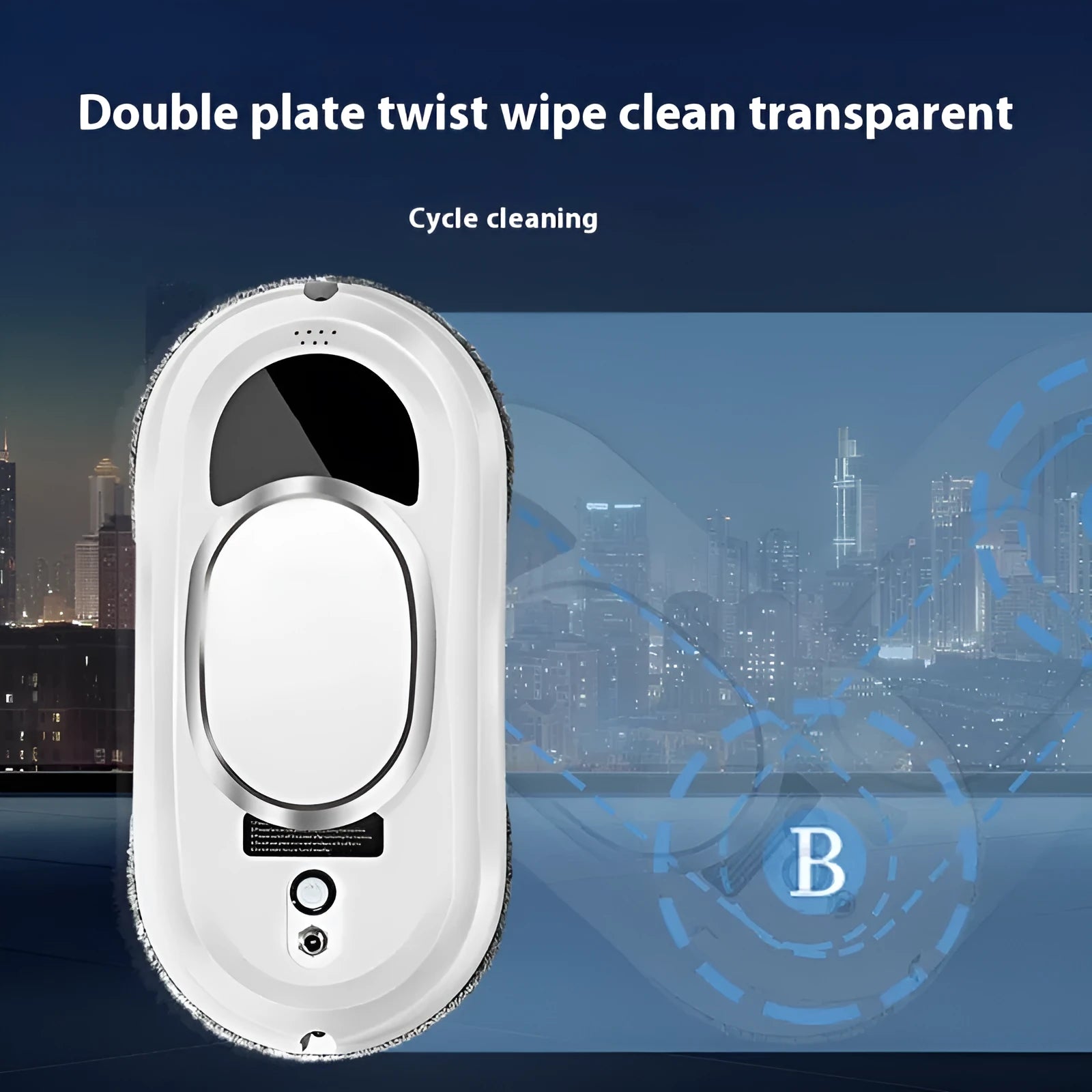 White full-automatic high-altitude cleaning machine with remote control and cleaning accessories.
