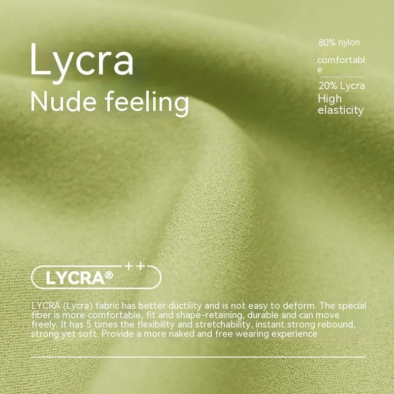 Women's high waist Lycra yoga shorts in leaf green colour with elastic band and short length design