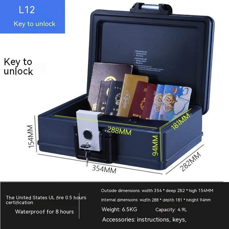 L12 Mechanical 6500G portable safe box with combination lock for cash and document security