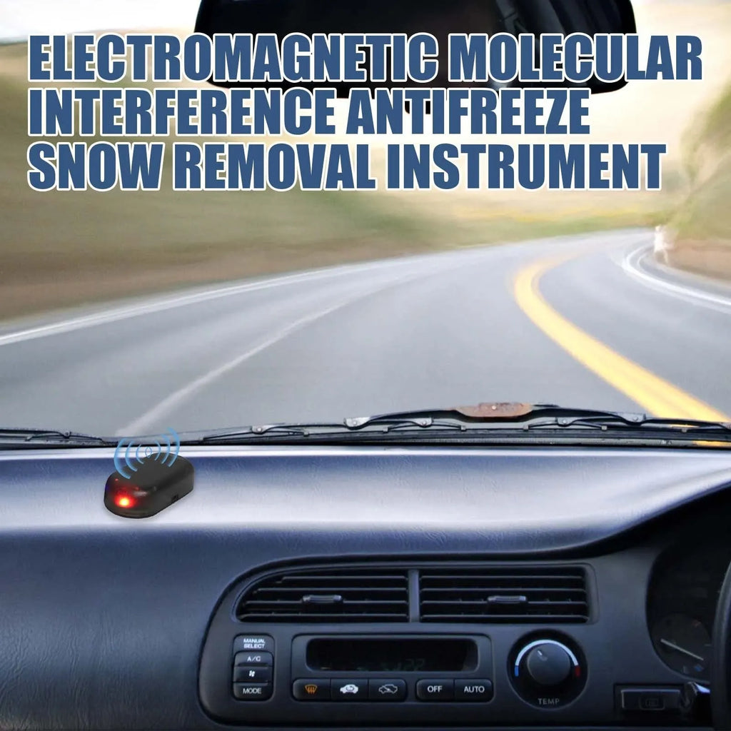 Black car snow removal tool with special glass technology measuring 5x2.6x1.5cm