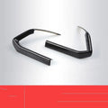 A pair of carbon fibre style ABS plastic steering wheel frames for non-destructive adhesive installation.