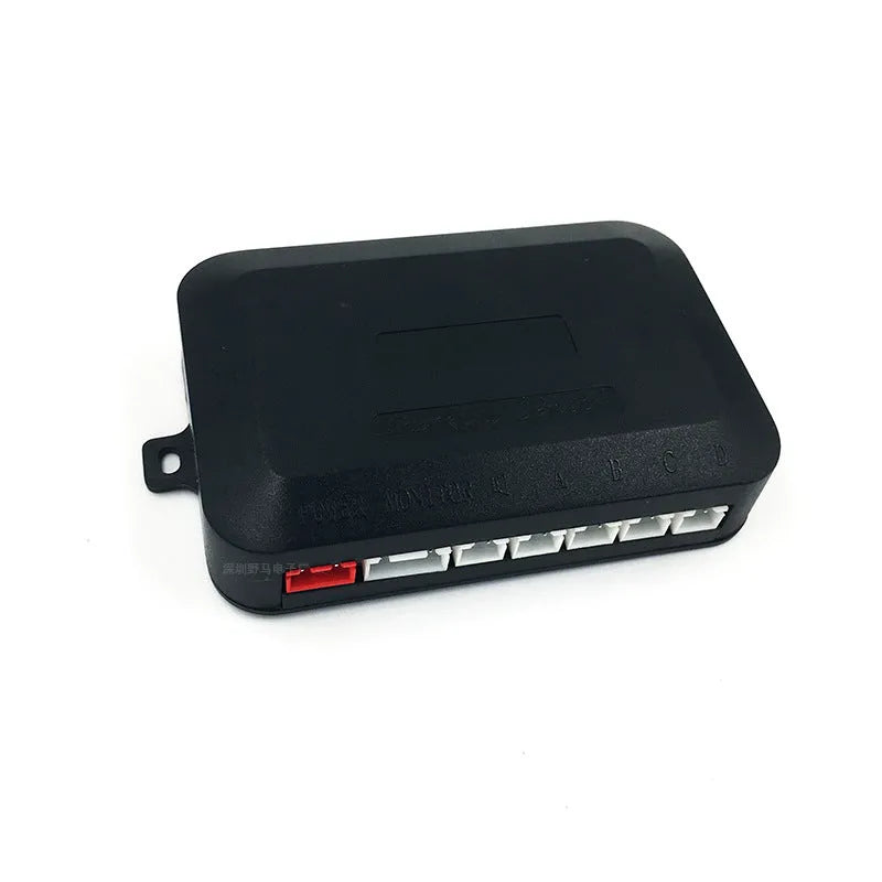 4-probe car reversing radar kit with sensors, buzzer module, cables and hole saw