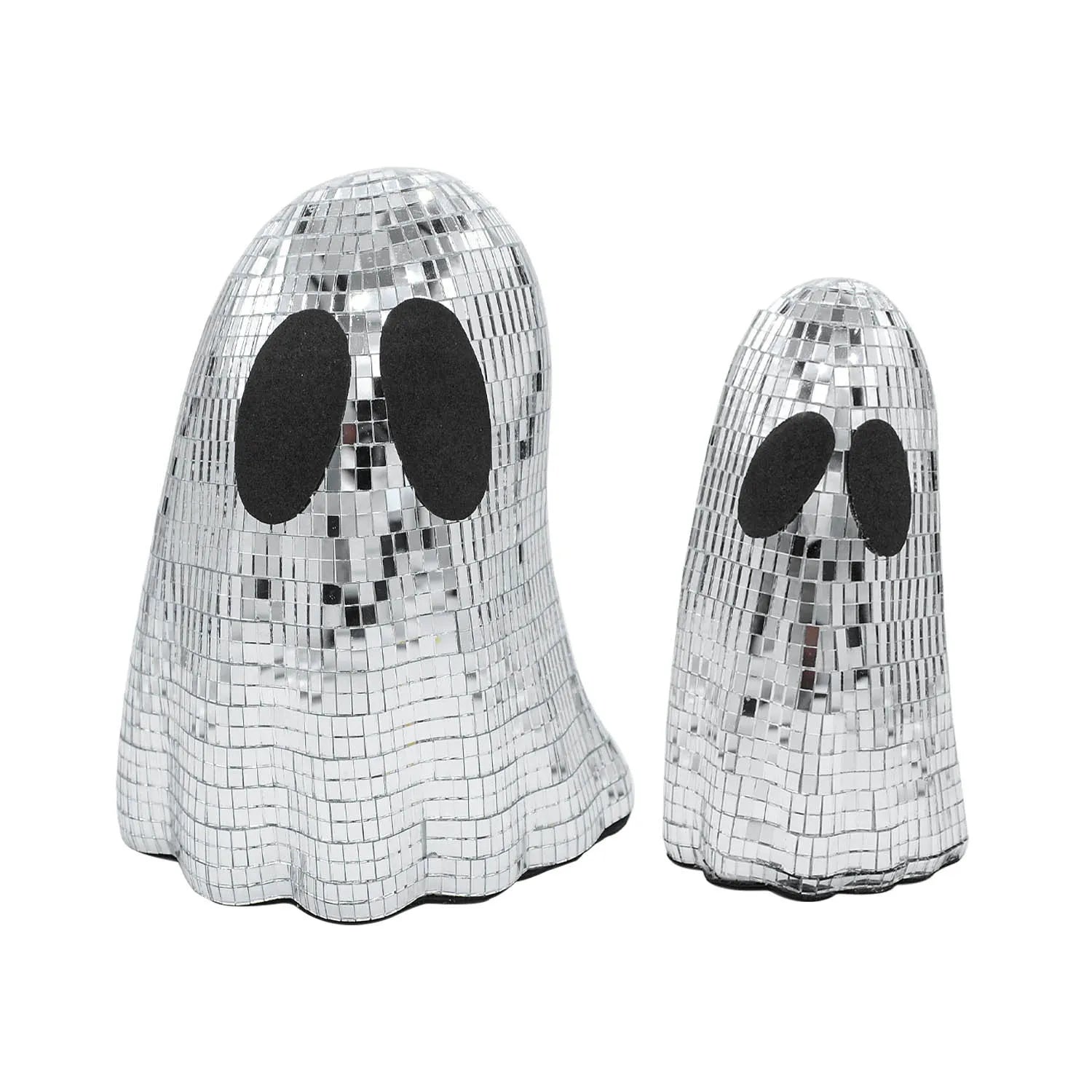 Silver glass Halloween desktop decoration with mosaic mirror patch diss cute design
