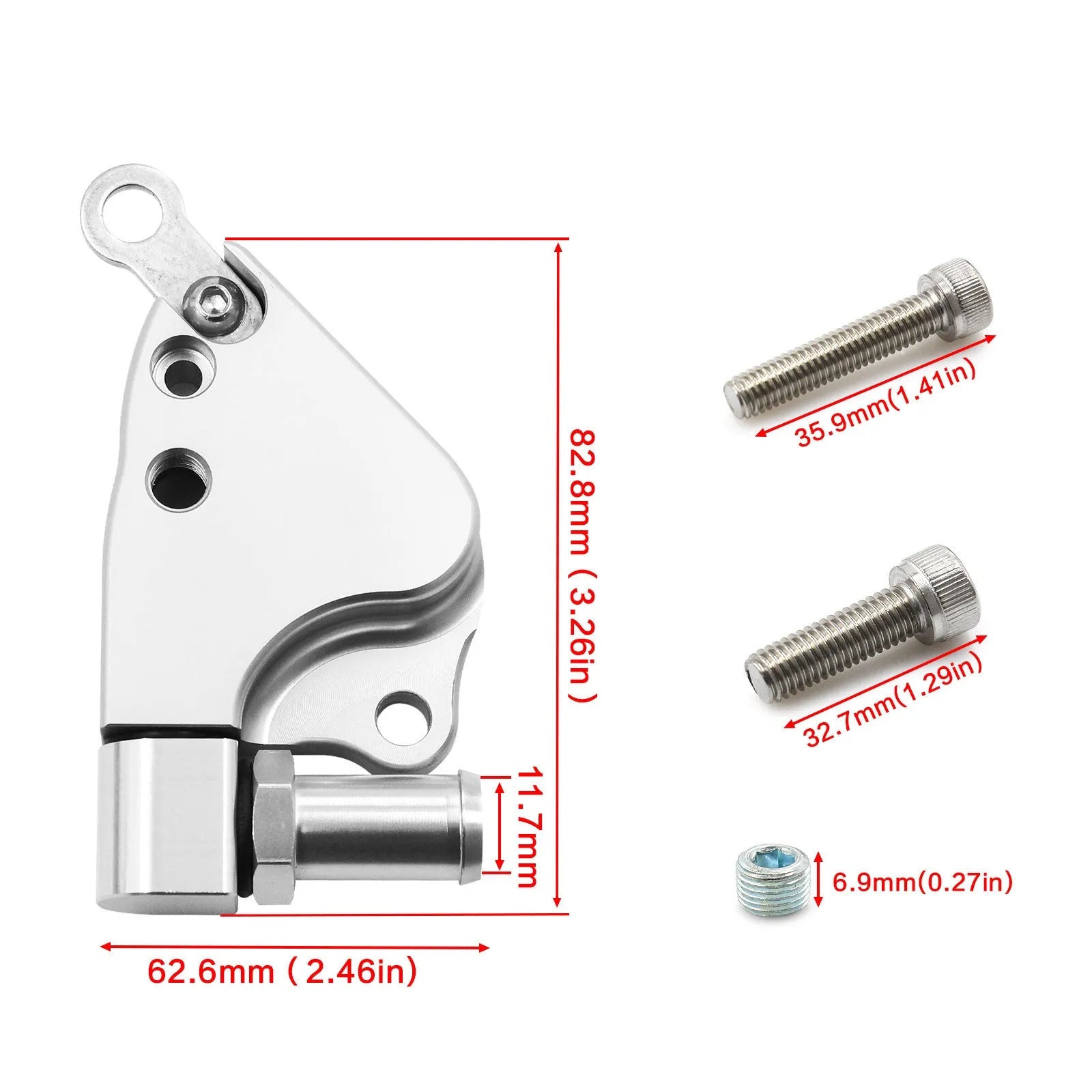 Aluminium coolant adapter for K20 K24 intake manifold measuring 145×105×35mm