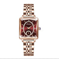 Rose gold square women's half watch with 40.5mm dial and mineral glass mirror