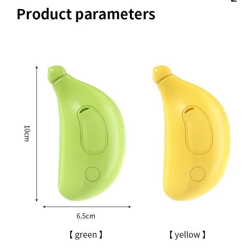 3-in-1 rechargeable cat steam brush with silicone teeth and cat paw-shaped ends for detangling and massage