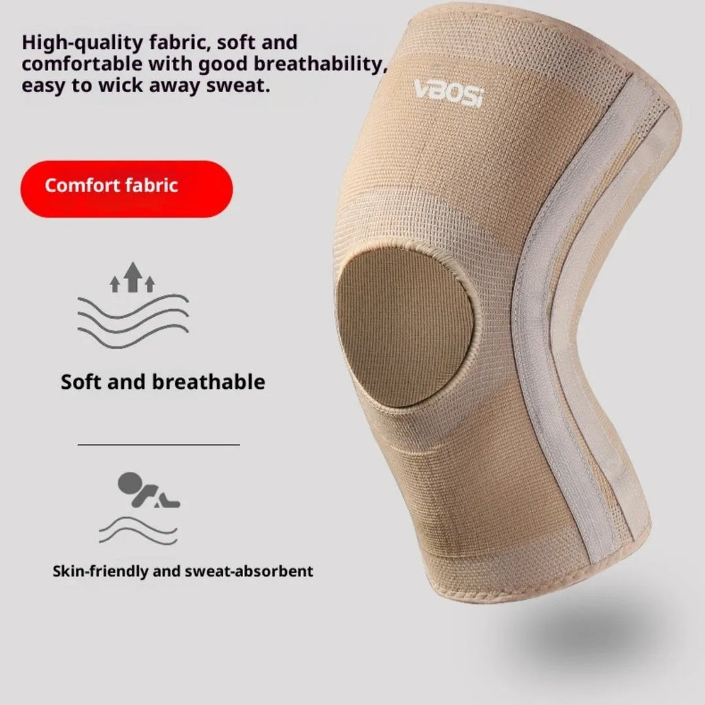 Nylon thickening warm knee pads in skin colour, sizes M L XL, for running football basketball cycling and other sports