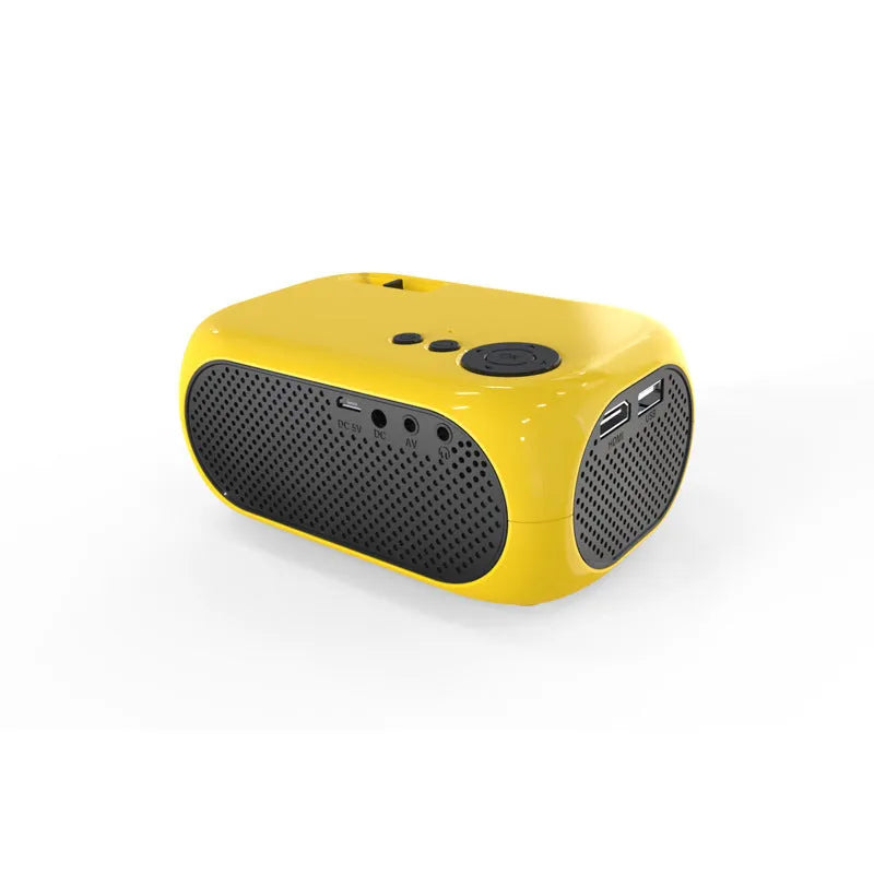 M24 micro mini portable LED projector in gold or white with 640×360p resolution on ABS casing