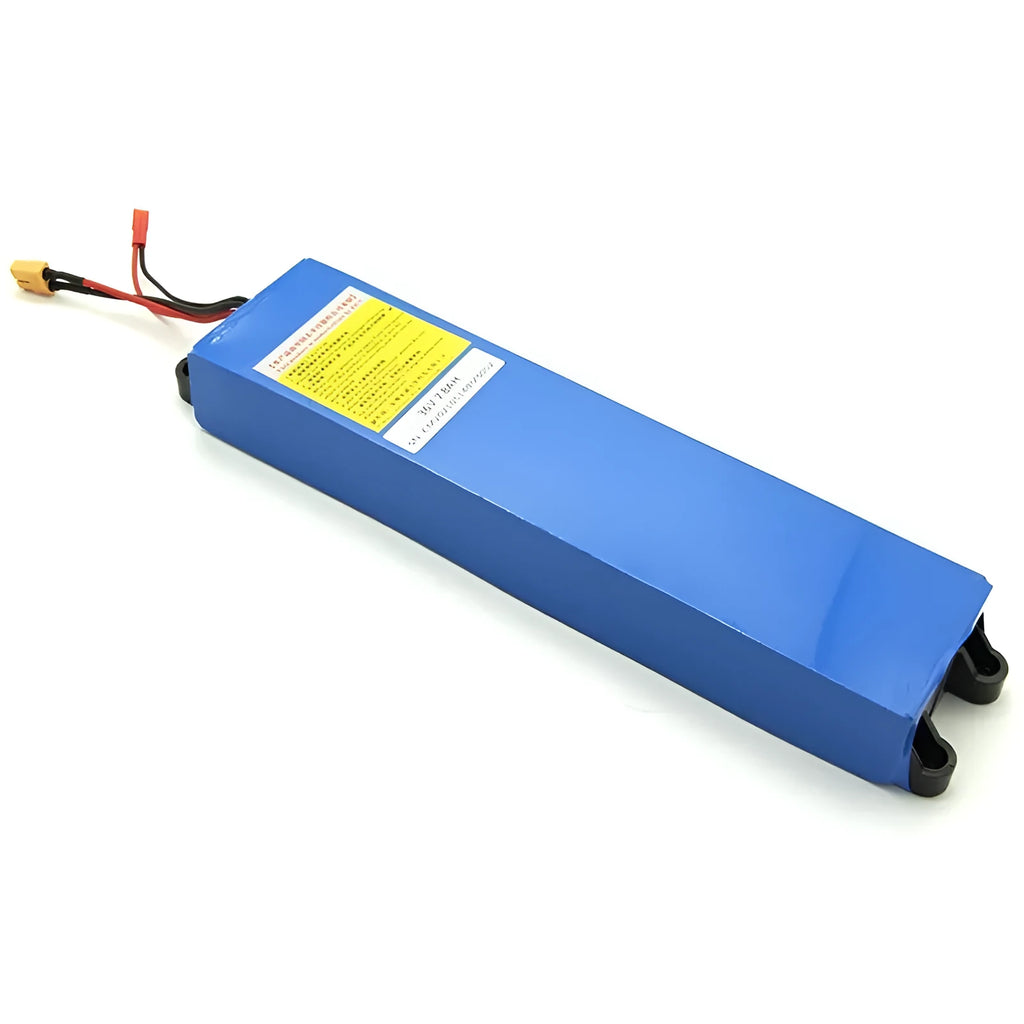 36V lithium battery pack for electric scooters showing 10.4A 7.8A and 6.6A options