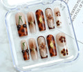 Handmade wear nail art painting kit with jelly glue, rubbing strip and nail patches in three size codes