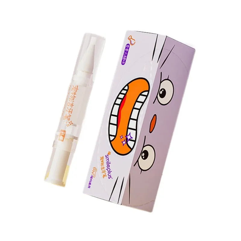 Pet toothbrush pen with 5ml capacity for dog and cat teeth cleaning and tartar removal