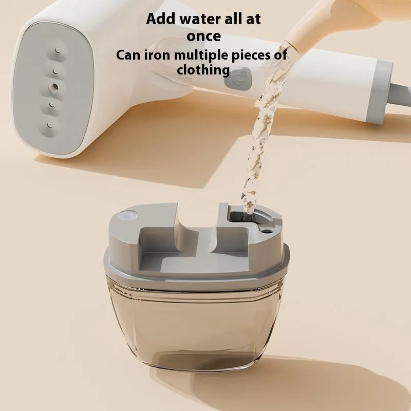 HB-668 handheld garment steamer in white or blue with mechanical controls and water tank