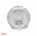 White mini magnetic anti-snoring silicone nose clip with transparent plastic storage box