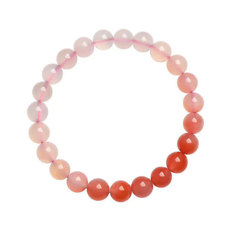 Natural gradient Yanyuan agate bracelet with geometric beads in salt source colour
