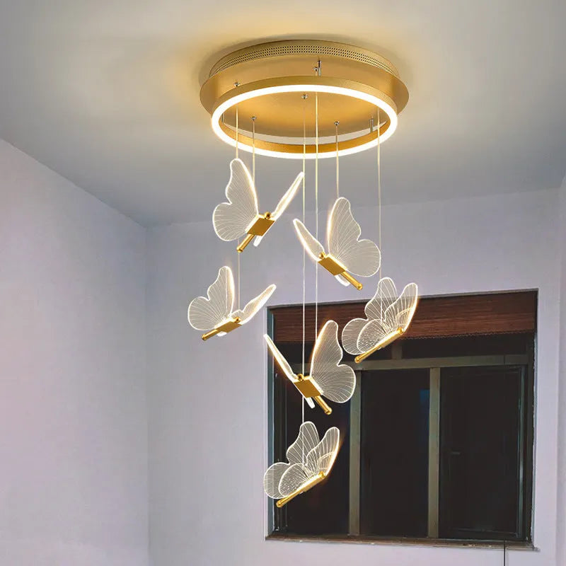 Butterfly table lamp 15 x 30cm wrought iron acrylic 8W with light source and plug options