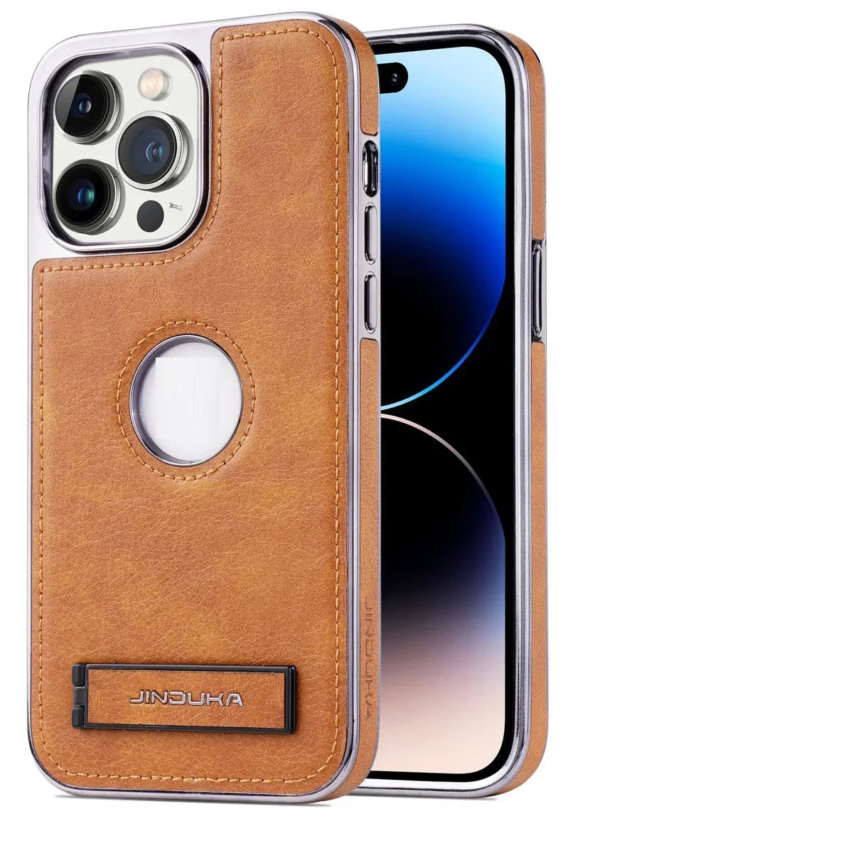 Imitation leather phone case with bracket Kickstand for iPhone in black colour