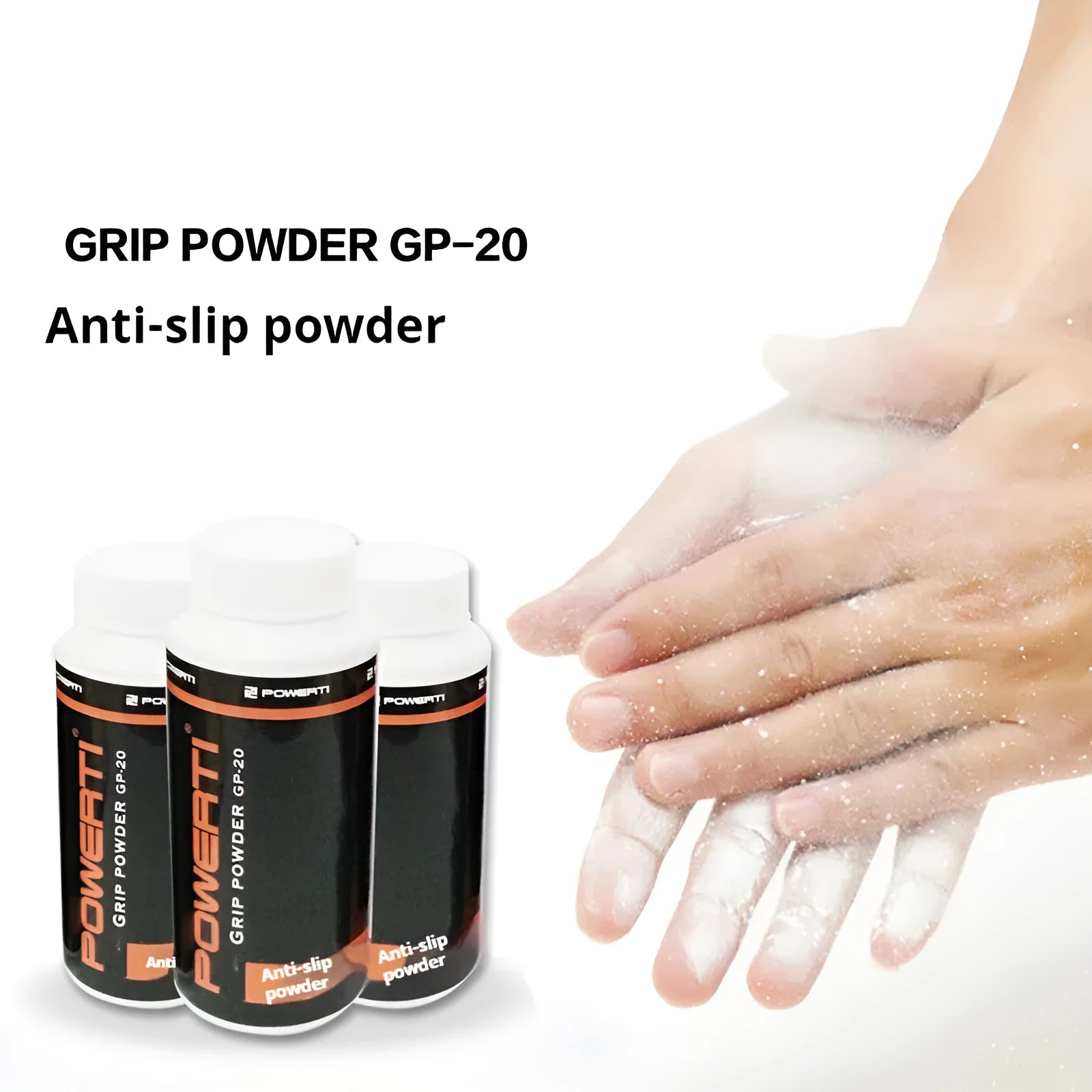 White magnesium carbonate sports anti-slip powder in container for badminton and weightlifting.
