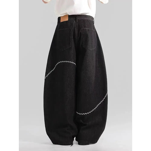Black straight-leg trousers with mid-waist cut and micro-elastic polyester fabric for autumn winter wear