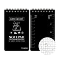 Spiral-bound waterproof notepad with stone paper pages and PP plastic cover in camouflage colour