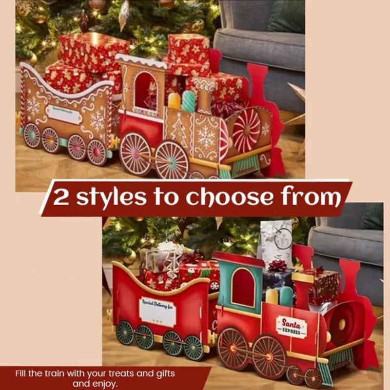 Santa Claus gift train decoration plastic American style Christmas holiday display model