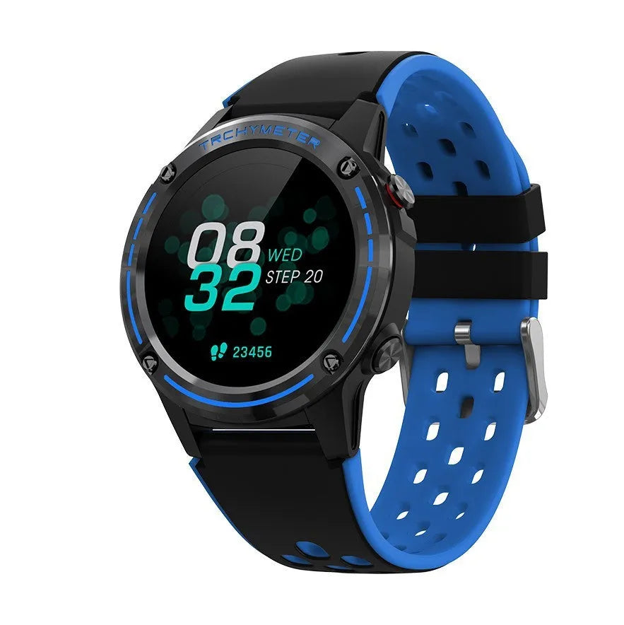 GPS smart watch with square dial and silicone strap in multiple colour options