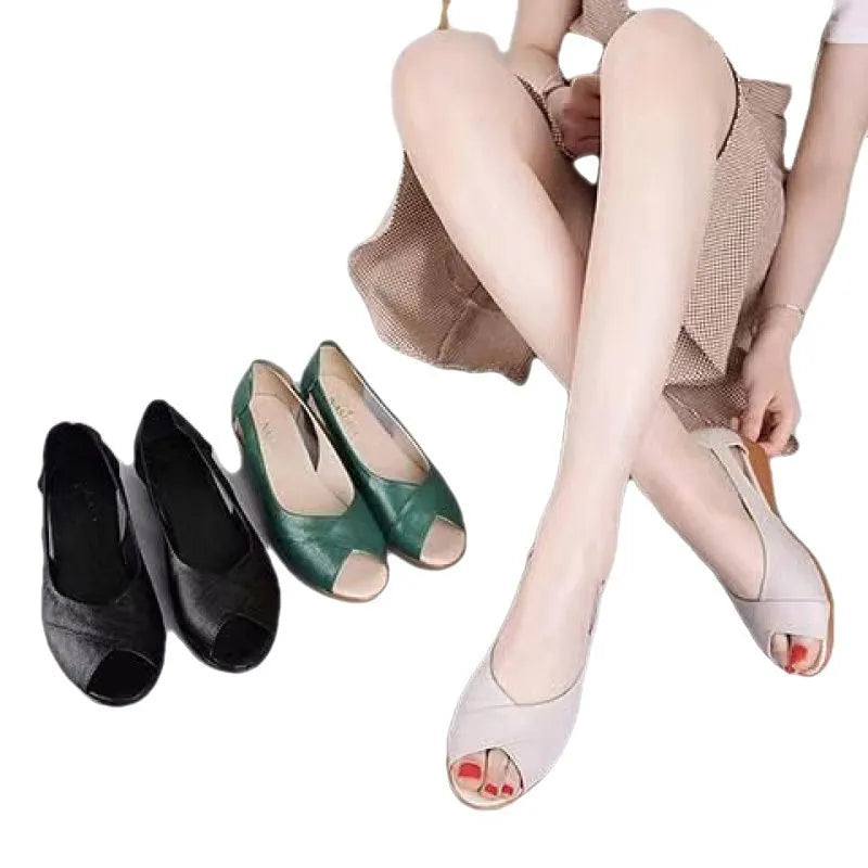 Women's peep toe sandals with fish mouth design and adjustable ankle buckle in three colour options