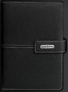 A5 notebook with PU leather cover in multiple colour options including red, green, blue and black