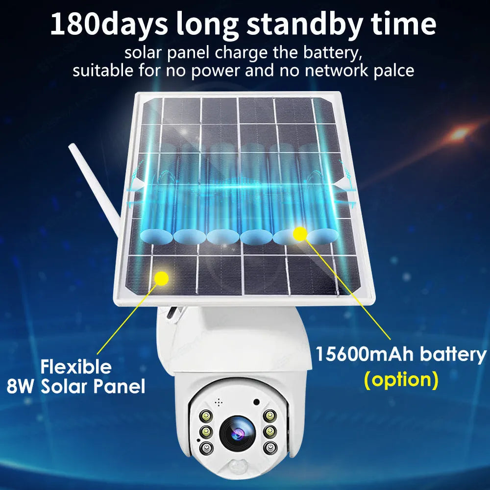 4G LTE solar PTZ security camera with 1080P night vision in metal housing