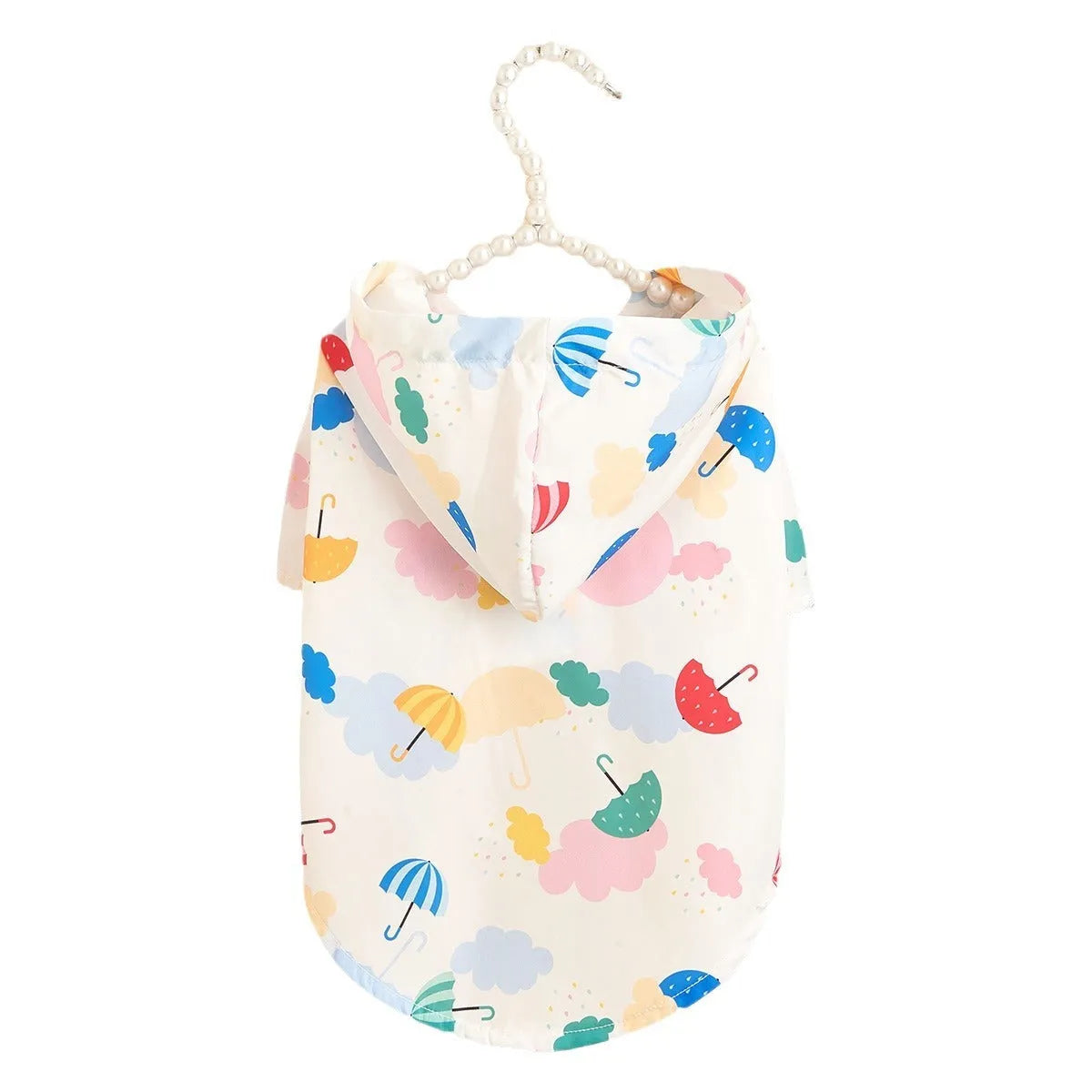 Colourful cartoon umbrella pattern pet raincoat for dogs and cats in polyester material