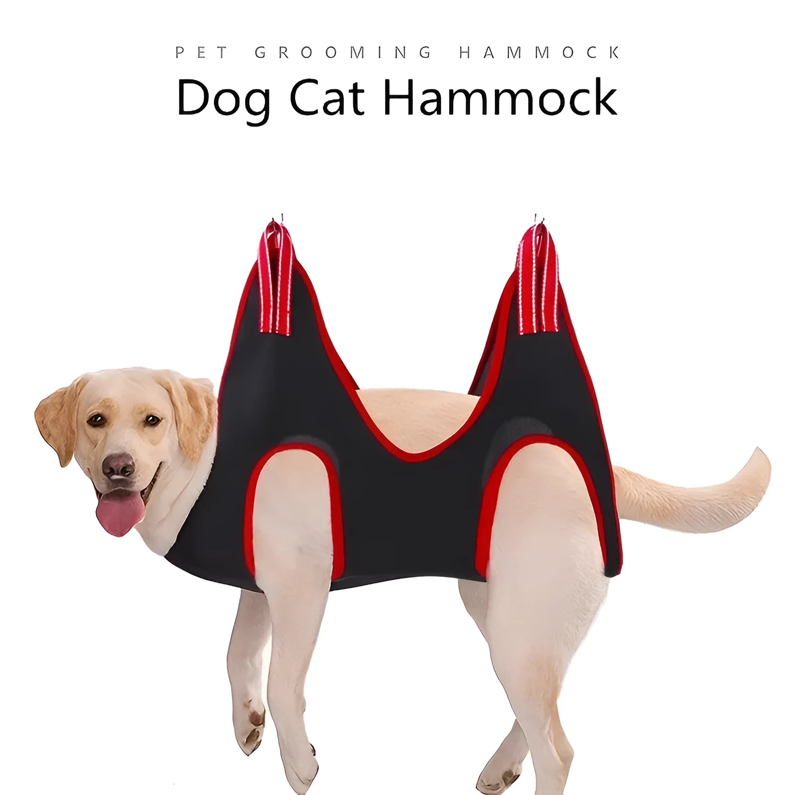 Pet grooming hammock restraint bag suspended for cat or dog nail clipping and bathing
